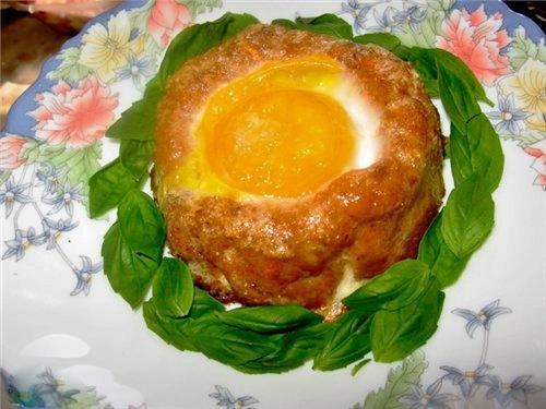 Гнездышки из фарша