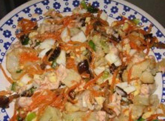 Салат с цветной капустой и грибами