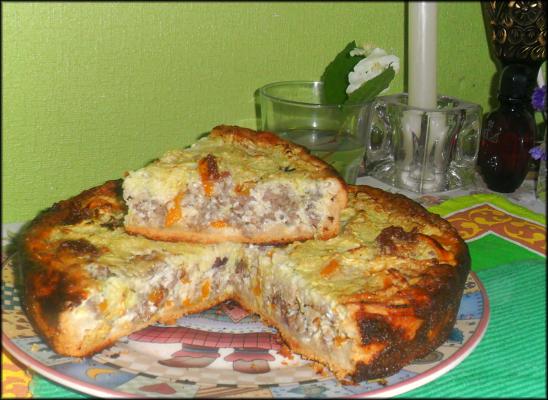 Пирог  с мясом,болгарским  перцем и кабачками